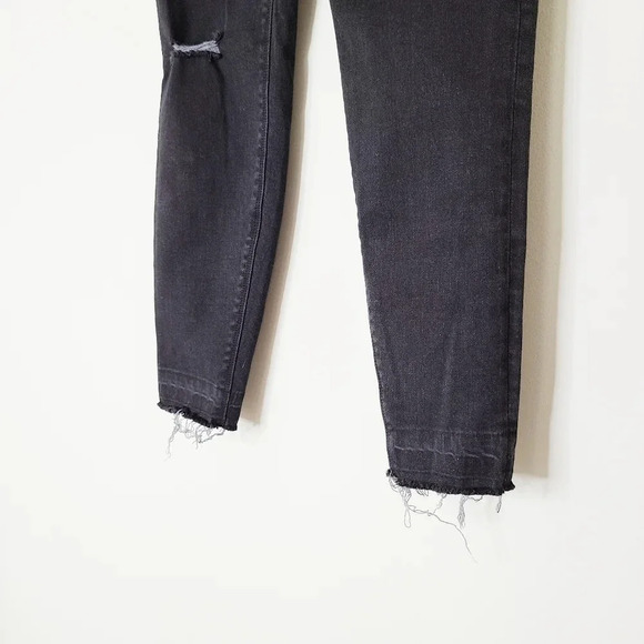 Spanx Black Distressed Denim Pull On Ankle Skinny Jeans S - Picture 4 of 10